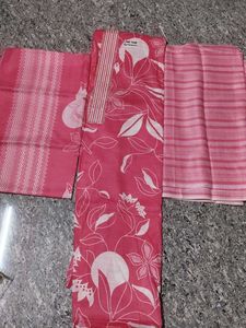 Pink Floral salwar-kurta cloth material