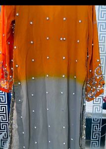 Y2K vintage Stunning Embellished Orange Kurta