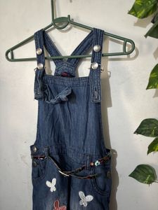 Cute Denim Overalls Shorts with Butterflies