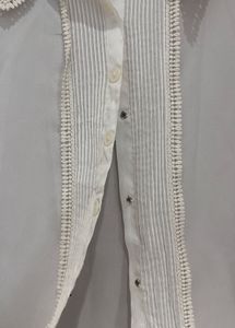 Sheer off White shirt with lace Detailing