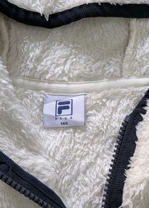 Cozy White Fila Fleece Hoodie