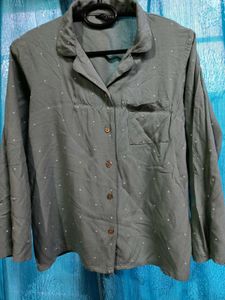Sage Green Polka Dot Shirt