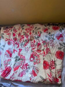 Cream Floral Print Kurta