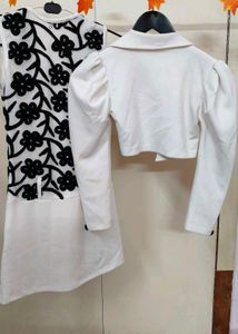 Chic White Dress & Jacket Set