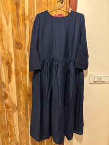 Elegant Navy Blue Kurta with Gold Embroidery