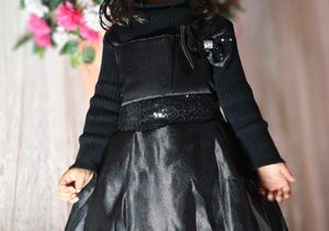 Girl Black High Low Frok
