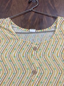 Striped Floral Kurta 46 Size