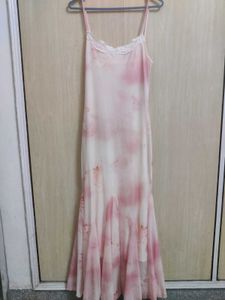 Elegant Pink Floral Maxi Dress