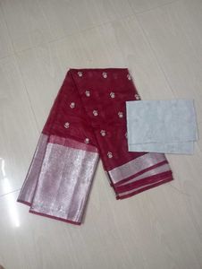 Elegant Light Grey Saree Orgenza