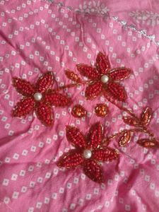 Baby pink anarkali Kurta with dupatta pure cotton
