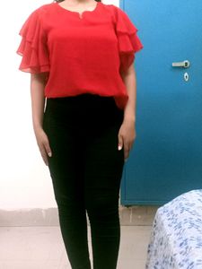 Beautiful Red Top 😍 Both Jegging And Top
