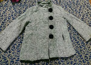 Grey Wool Blend Coat