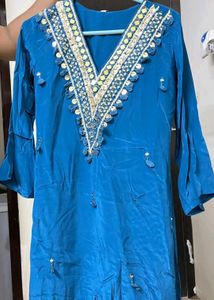 NEW Mirror Blue C Cut Kurta With Pant