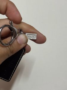 OG Coach Black Leather Keychain