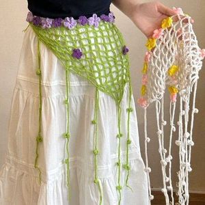 Boho Crochet Flower Scarf/Wrap