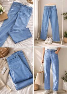light wash straight leg jeans
