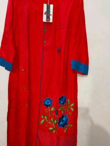 Red Embroidered Tunic