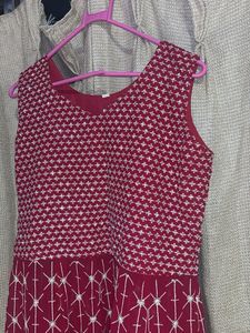 Beautiful Embroidered Maroon Ethnic Gown