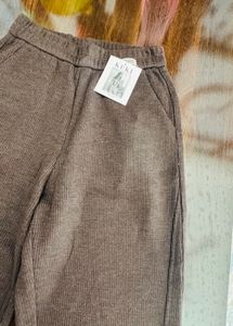 Brown Casual Knit Pants