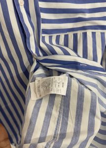 Blue &amp; White Striped Button-Up Shirt