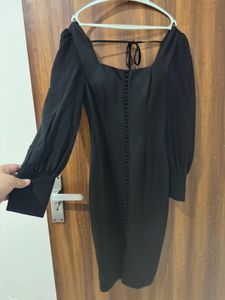 Elegant Black Korean-Style Bodycon Dress 🖤