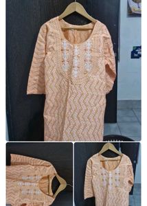 Elegant Pink Chikankari Kurta