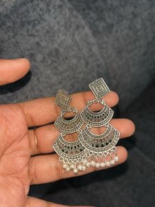 Bohemian Oxidized Jhumka Earrings