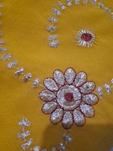 Vibrant Yellow Embroidered Saree