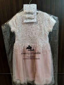 Cherry Crumble Frock With Matching Clips
