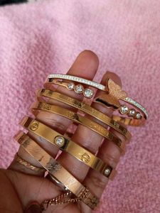 LV Branded Anti Tarnish Handcuffs,Rose Gold