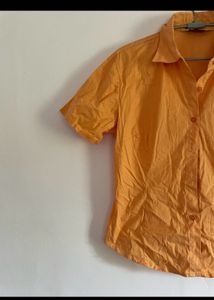 Orange Short Sleeve Button-Up Shirt
