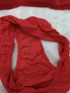 Red Bra and Panty Set