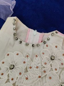 Girls Pink &amp; White Party Dress
