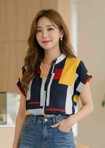 Stylish Geometric Print Top