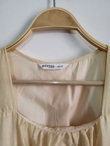 Vintage Inspired Puff Sleeve Square Neck Dress