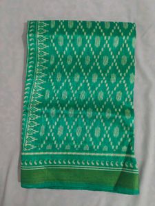 Green Saree with Elegant Print