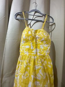 Charming Yellow Floral Summer Dress
