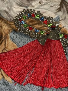 Red Tassel Earrings