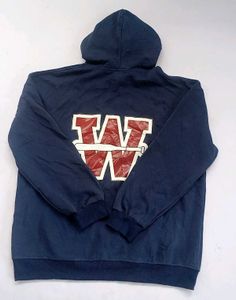 Navy Blue Varsity Hoodie with W Patch