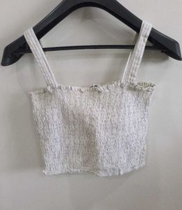 ONLY White Smocked Crop Top | Like New |