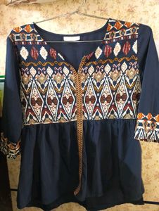 Branded Blue Top.