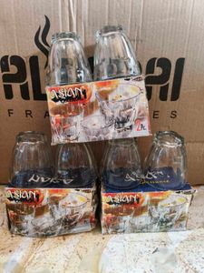 Set of 6 Asian Glassware Tumblers