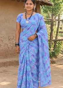 Vibrant Blue & Purple Saree of 1