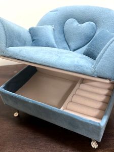 Adorable Blue Sofa Jewelry Box