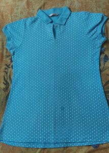 Blue Polka Dot Polo T-Shirt
