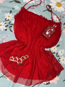 Red Lingerie Cami Top