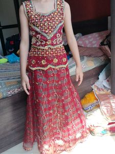 Embroidered Red Lehenga Choli