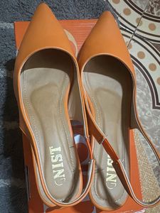 Vibrant Orange Slingback Heels