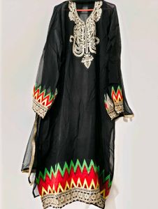 Beutiful black organza dress material