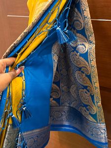 Vibrant Yellow Silk Saree